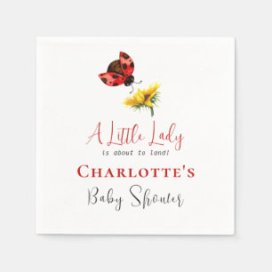 Little Ladybug Sunflower Baby Shower Napkins