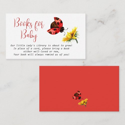 Little Ladybug Sunflower Books for Baby Enclosure Card