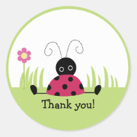 Little Ladybug Thank you Favor Stickers