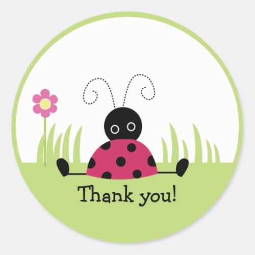 Little Ladybug Thank you Favor Stickers