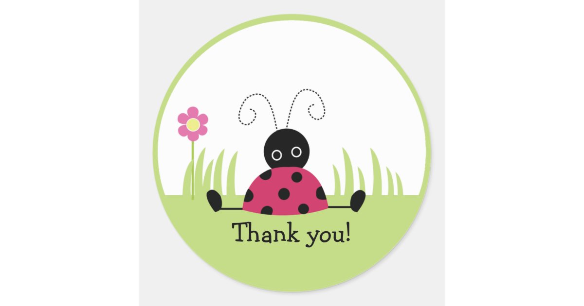 30 spring, thank you ladybug stickers, labels, tags envelope seals