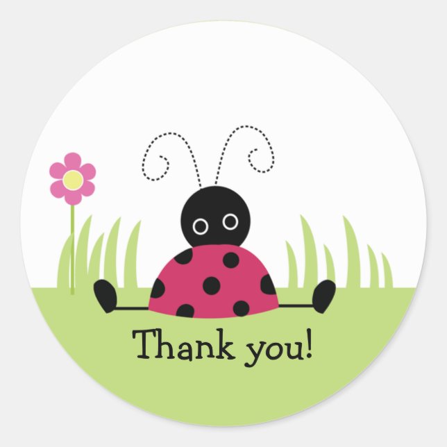 Little Ladybug Thank you Favor Stickers (Front)