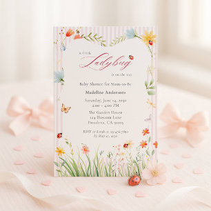 Little Ladybug Wildflower Baby Shower Invitation