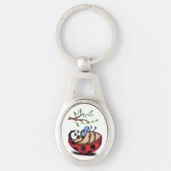 Little Ladybug With Phone Keychain Gift by Migned at Zazzle