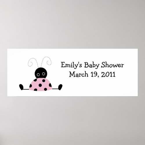 LITTLE LADYBUGS Baby Shower   Birthday Banner Poster