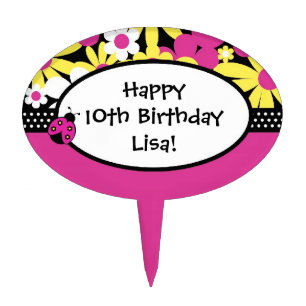 Little Ladybugs Birthday Cake Cupcake Topper