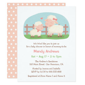 Little Lamb and Mommy Farm Baby Shower Invitation