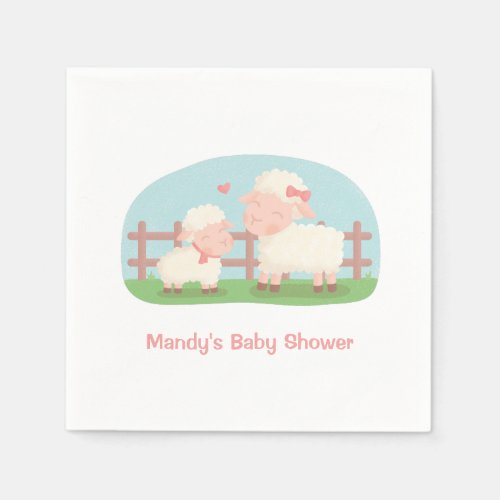 Little Lamb and Mommy Farm Baby Shower Supplies Napkins