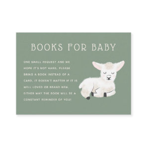 Little Lamb Baby Shower Book Request Enclosure Card