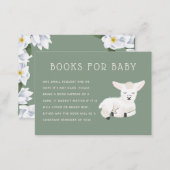Little Lamb Baby Shower Book Request Enclosure Card (Front/Back)
