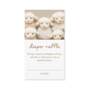 Little Lamb Baby Shower Diaper Raffle Enclosure Card