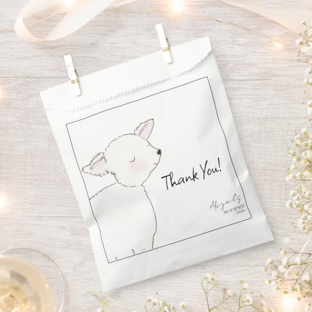 Little Lamb Baby Shower Favor Bag (Clipped)
