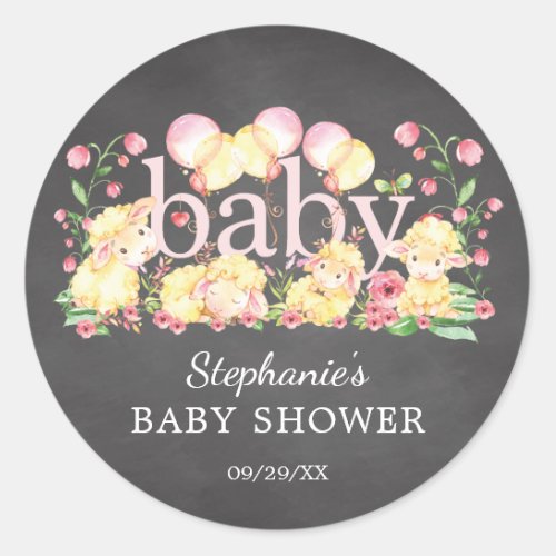 Little Lamb Baby Shower Favor Sticker
