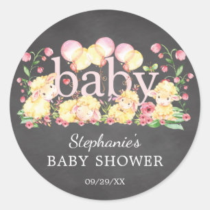 Little Lamb Baby Shower Favor Sticker