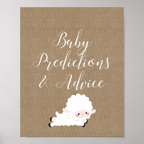 Little Lamb Baby Shower Game Sign