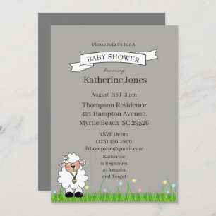Little Lamb Baby Shower Invitation