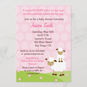Little Lamb Baby Shower Invitation by Petit_Prints at Zazzle