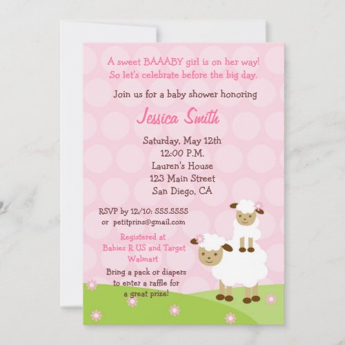 Little Lamb Baby Shower Invitation