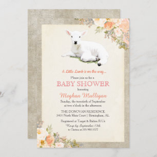 Little Lamb Baby Shower Invitation