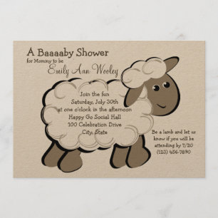 Little Lamb Baby Shower Invitation