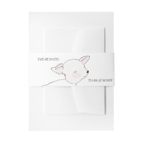 Little Lamb Baby Shower Invitation Belly Band