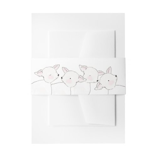 Little Lamb Baby Shower Invitation Belly Band