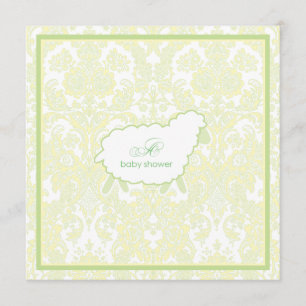Little Lamb Baby Shower Invitation Green