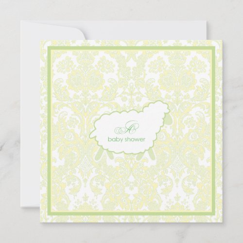 Little Lamb Baby Shower Invitation | Green
