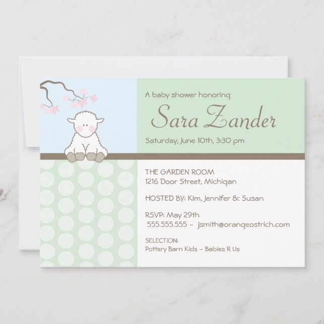 Little Lamb  |  Baby Shower Invitations (Front)