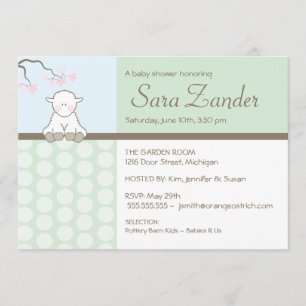 Little Lamb Baby Shower Invitations