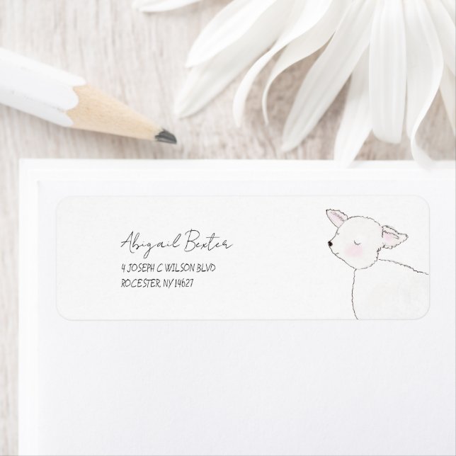 Little Lamb Baby Shower Label (Insitu)
