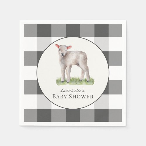 Little Lamb Baby Shower Napkins