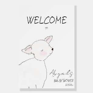 Little Lamb Baby Shower Welcome Sign