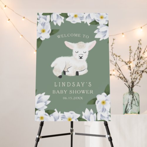 Little Lamb Baby Shower Welcome Sign