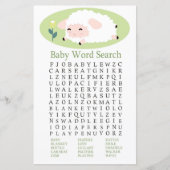 Little lamb Baby Shower Word Search Game (Front)