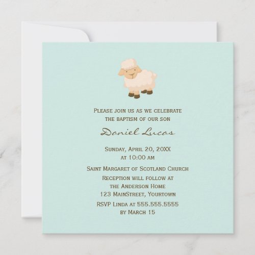 Little Lamb Baptism Invites