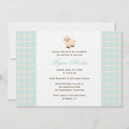 Little Lamb Baptism Personalized Invitations