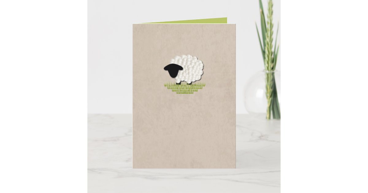 Little Lamb Blank Note Card (5 Color Options) Zazzle