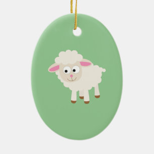 Little lamb ceramic ornament