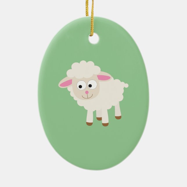Little lamb ceramic ornament (Back)