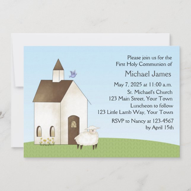 Little Lamb, Church, Communion Invitation (Front)