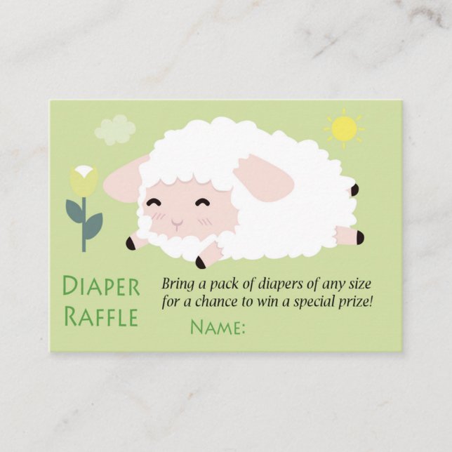 Little Lamb Diaper Raffle Tickets (Front)