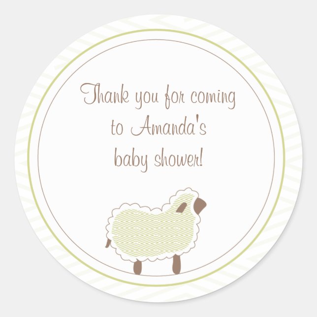 Little Lamb Favor Sticker (Front)