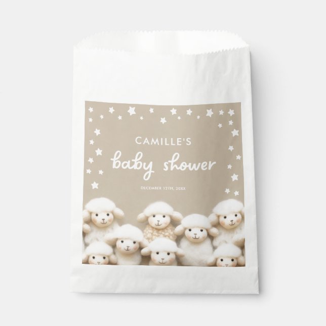 Little Lamb Gender Neutral Baby Shower Favor Bag (Front)