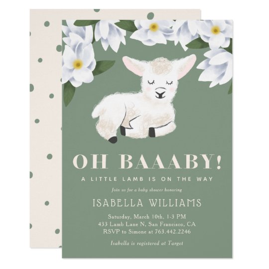 little lamb baby shower invitations