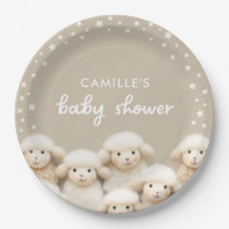 Little Lamb Gender Neutral Baby Shower Paper Plates