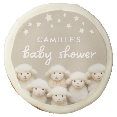 Little Lamb Gender Neutral Baby Shower Sugar Cookie