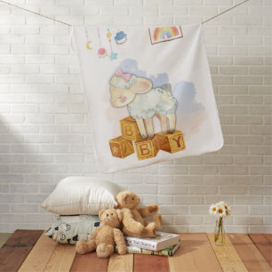 Little Lamb in Nursery Baby Blanket