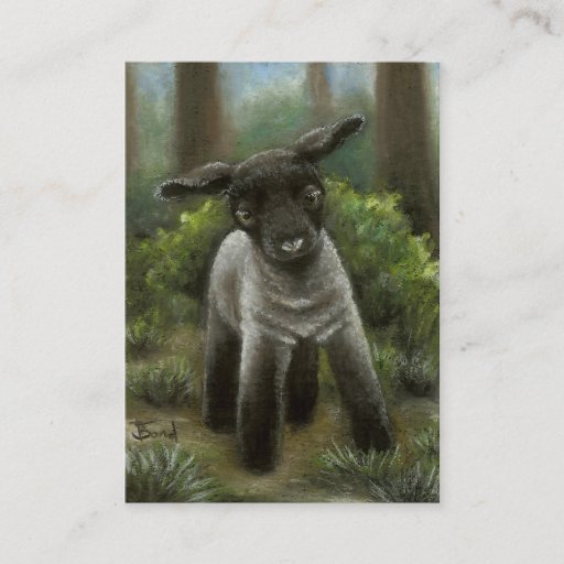 Customizable Little lamb in the woods ACEO prints Business Card Template