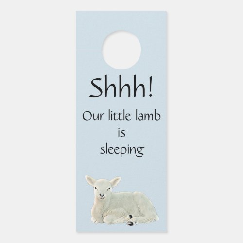 Little Lamb Is Sleeping Quiet Please Door Hanger